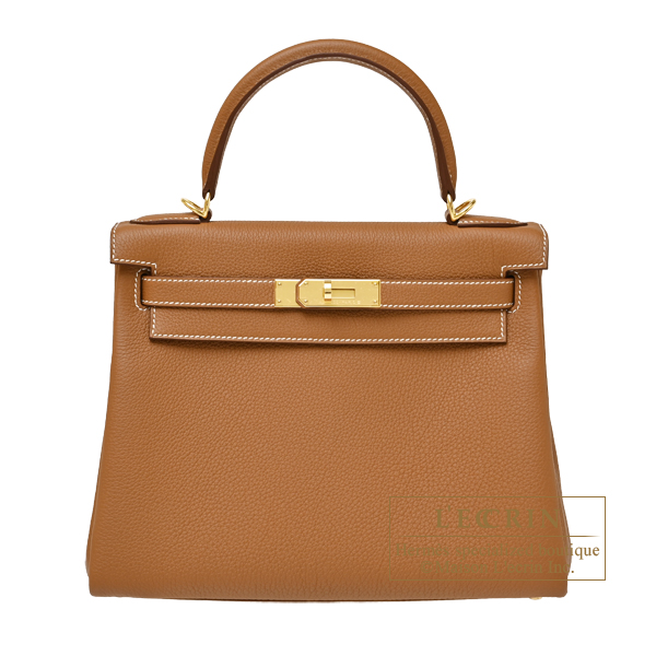 Hermes　Kelly bag 28　Retourne　Gold　Togo leather　Gold hardware