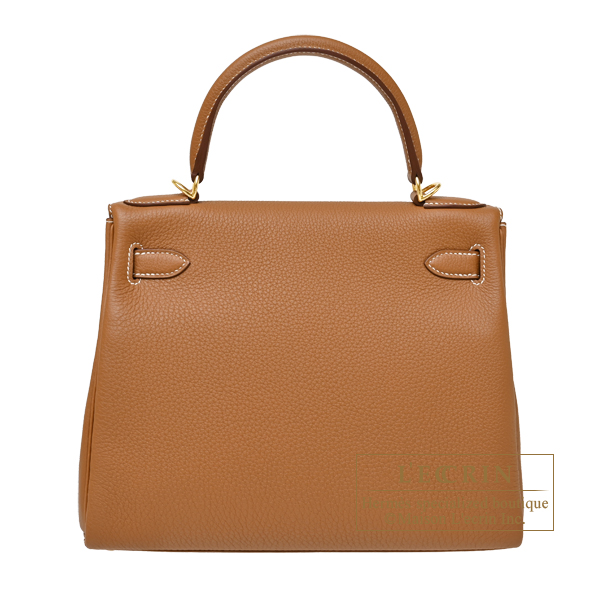 Hermes Kelly bag 28 Retourne Gold Togo leather Gold hardware