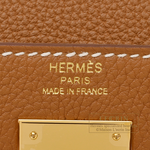 Hermes Kelly bag 28 Retourne Gold Togo leather Gold hardware