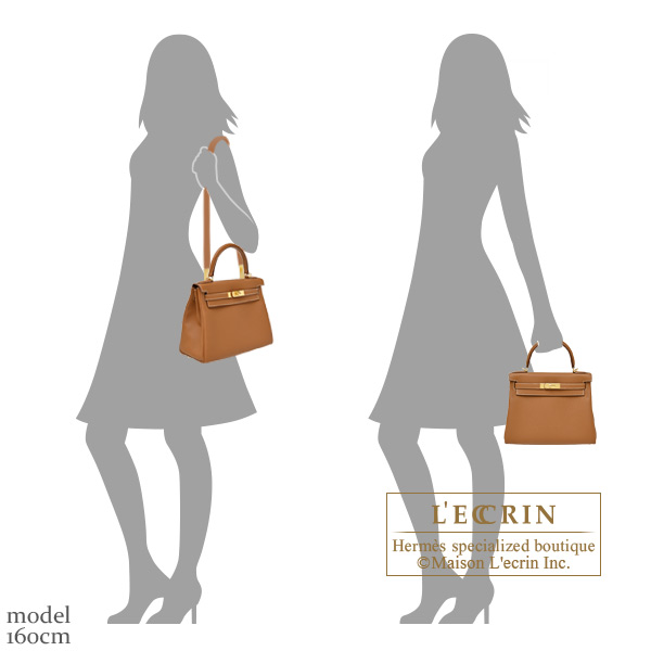 Hermes Kelly bag 28 Retourne Gold Togo leather Gold hardware