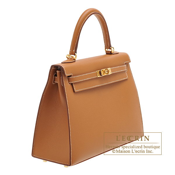 Hermes Kelly bag 25 Sellier Gold Epsom leather Gold hardware