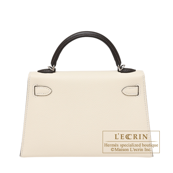 Hermes Kelly bag mini Tricolore Sellier Nata/Bai brun/Alezan Epsom leather Silver hardware