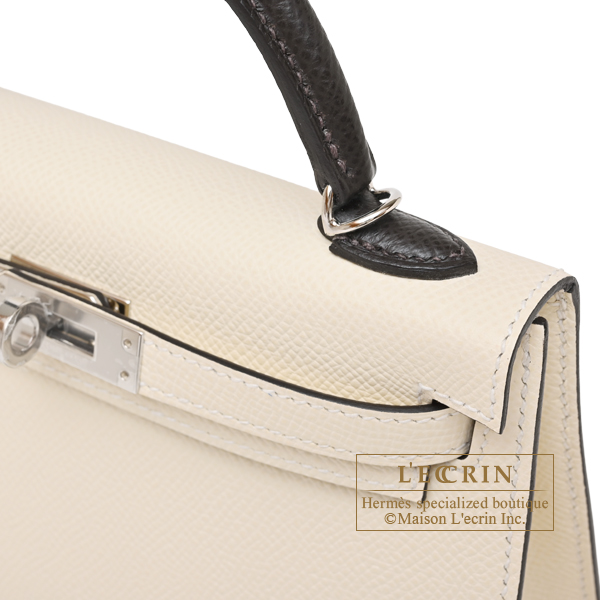 Hermes Kelly bag mini Tricolore Sellier Nata/Bai brun/Alezan Epsom leather Silver hardware