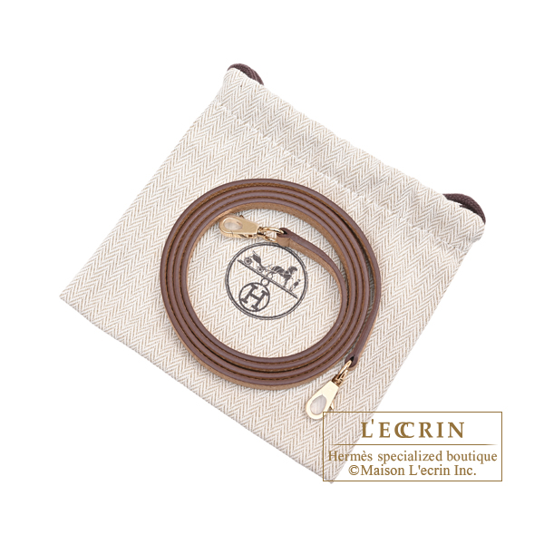 Hermes Personal Kelly bag mini Sellier Craie/ Biscuit Epsom leather Champagne gold hardware