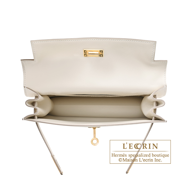 Hermes Kelly Dance Craie Swift leather Gold hardware