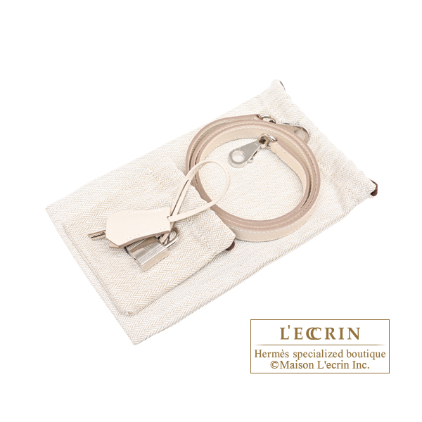 Hermes Kelly bag 25 Sellier Craie Epsom leather Silver hardware