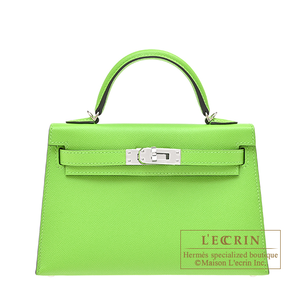 Hermes　Kelly bag mini　Sellier　Granny　Madame leather　Silver hardware