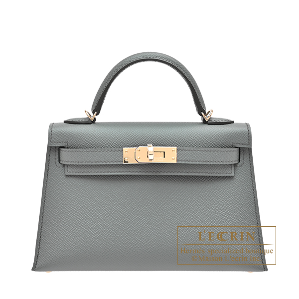 Hermes　Kelly bag mini　Sellier　Vert amande　Epsom leather　Champagne gold hardware