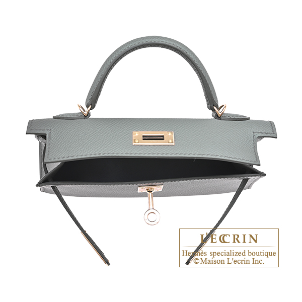 Hermes Kelly bag mini Sellier Vert amande Epsom leather Champagne gold hardware