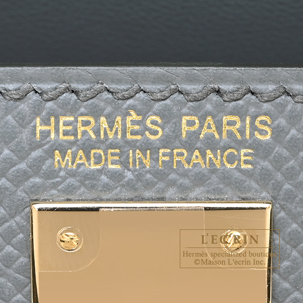 Hermes Kelly bag mini Sellier Vert amande Epsom leather Champagne gold hardware