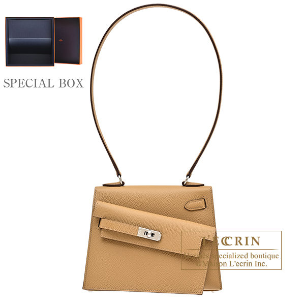 Hermes　Kelly en desordre 20　Sellier　Biscuit　Epsom leather　Silver hardware