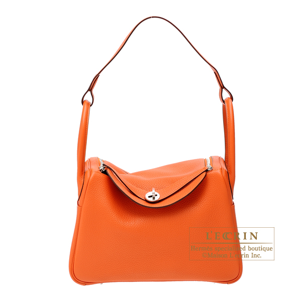 Hermes　Lindy bag 30　Feu　Clemence leather　Silver hardware