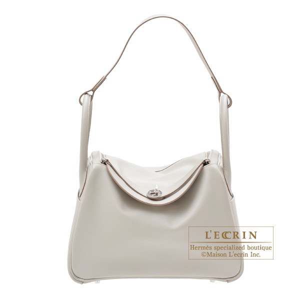 Hermes　Lindy bag 30　Pearl grey　Evercolor leather　Silver hardware