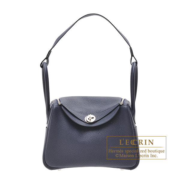 Hermes Lindy bag 26 Black Clemence leather Silver hardware