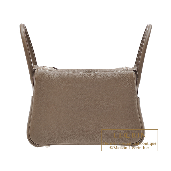 Hermes Lindy bag 26 Etoupe grey Clemence leather Silver hardware