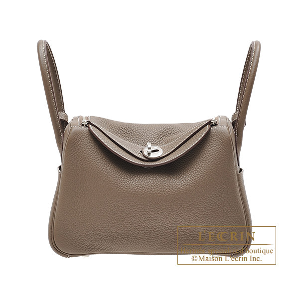 Hermes Lindy bag 26 Etoupe grey Swift leather Silver hardware