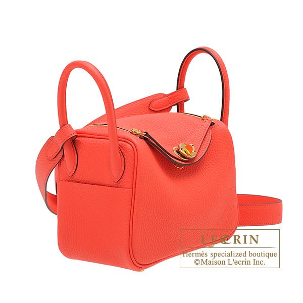 Auth. Hermes Lindy Bag Clemence 26 Rose Pink