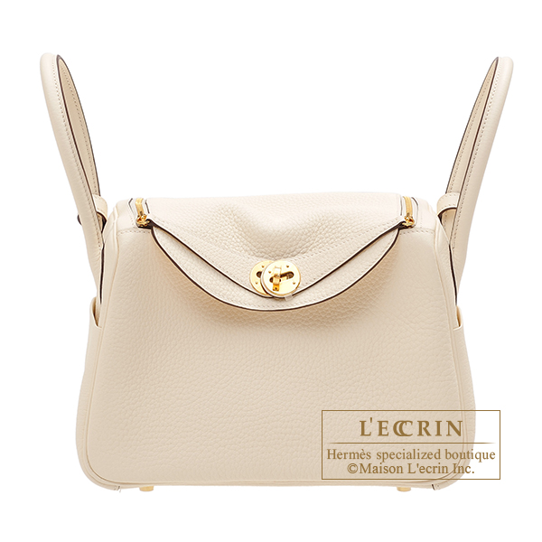 Hermes Nata I2 Cream Clemence Mini Lindy Handbag Bag