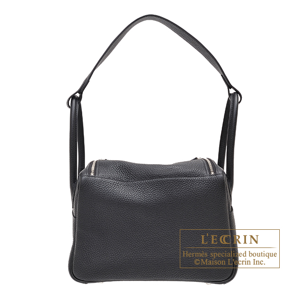Hermes Lindy bag 26 Black Clemence leather Silver hardware L
