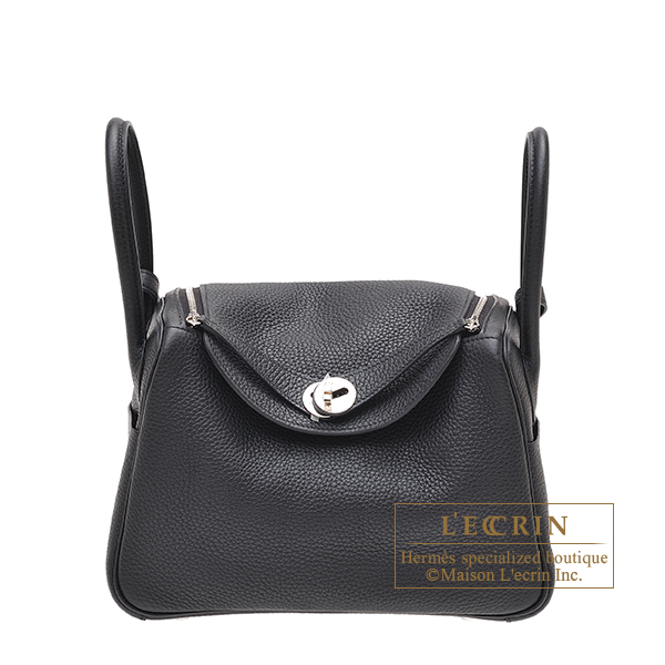 Hermes Lindy bag 26 Black Clemence leather Silver hardware