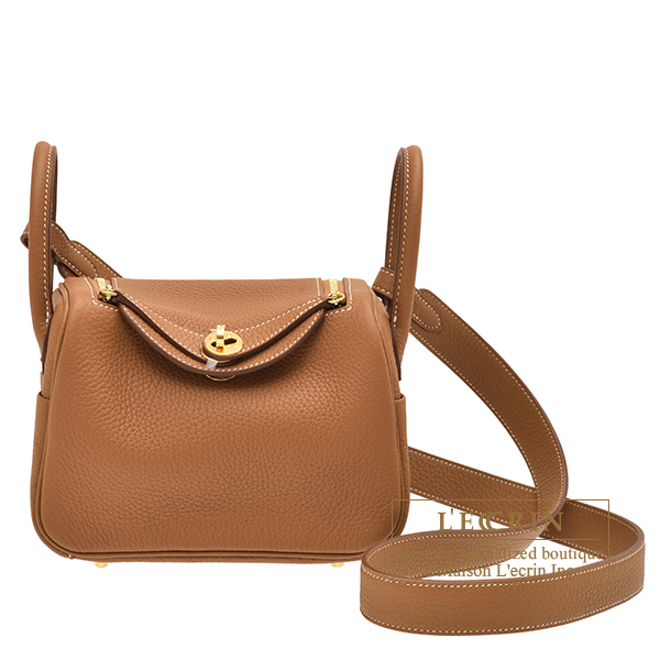 Hermès Mini Lindy 20 Nata Clemence Gold Hardware