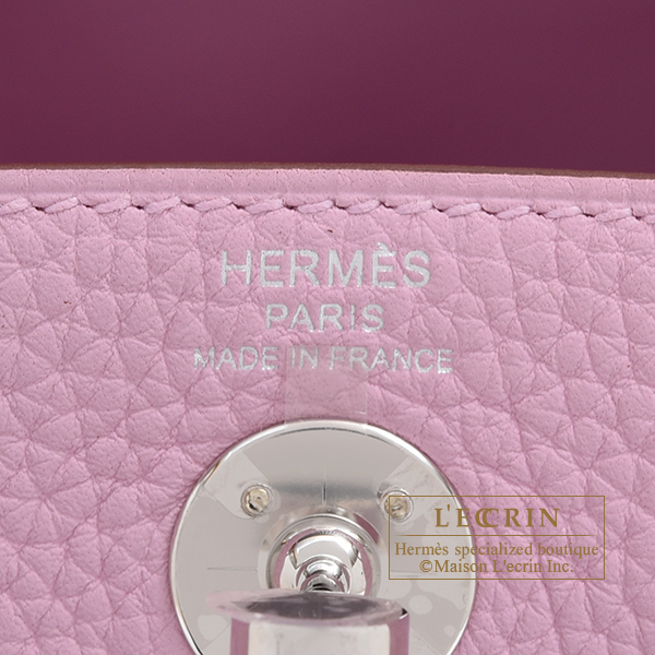 Hermes　Lindy bag mini　Mauve sylvestre　Clemence leather　 Silver hardware