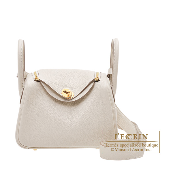 Hermes　Lindy bag mini　Craie　Clemence leather　Gold hardware