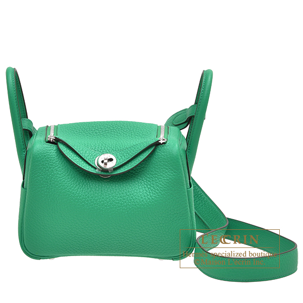 Hermes　Lindy bag mini　Menthe　Clemence leather　 Silver hardware