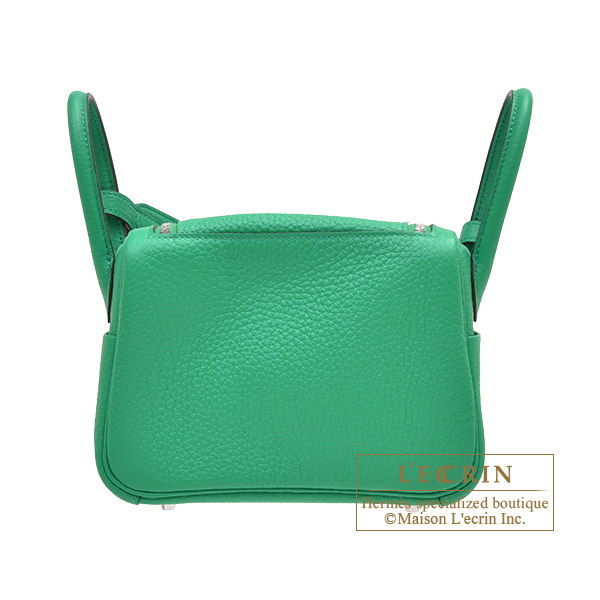 Hermes Lindy bag mini Menthe Clemence leather Silver hardware