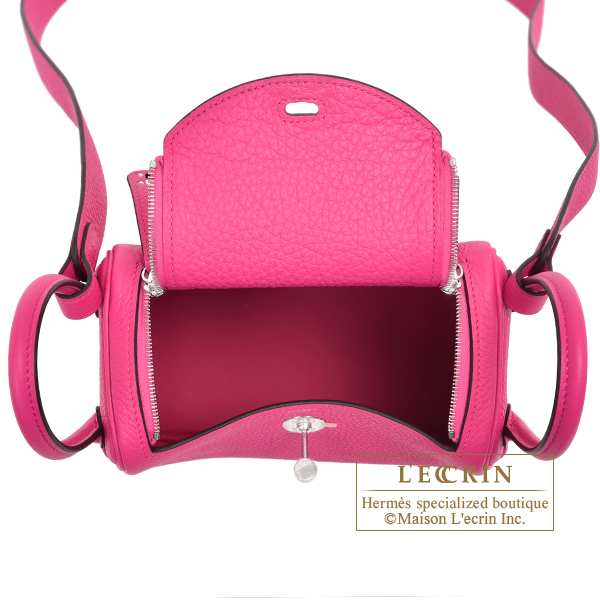 Auth. Hermes Lindy Bag Clemence 26 Rose Pink