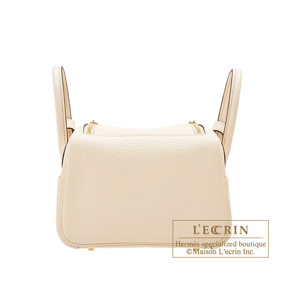 Hermes Nata I2 Cream Clemence Mini Lindy Handbag Bag