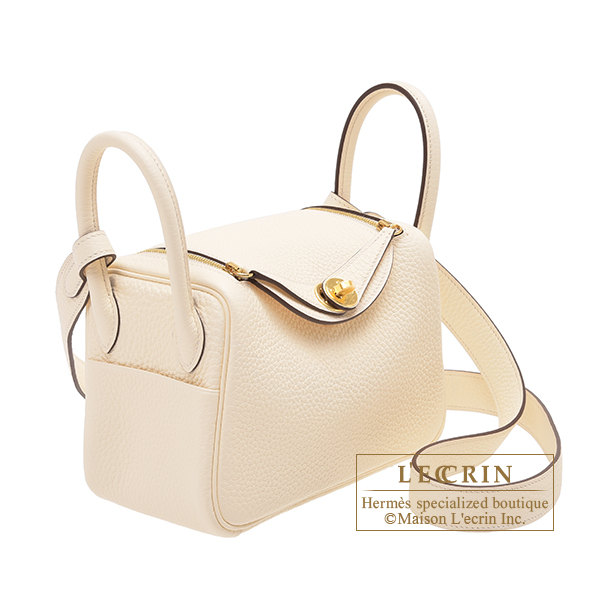 Hermes Nata I2 Cream Clemence Mini Lindy Handbag Bag