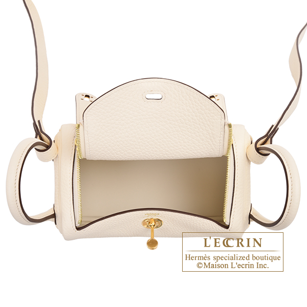 Hermes Lindy bag mini Nata Clemence leather Gold hardware