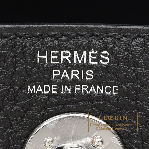 Hermes Lindy bag mini Black Clemence leather Silver hardware