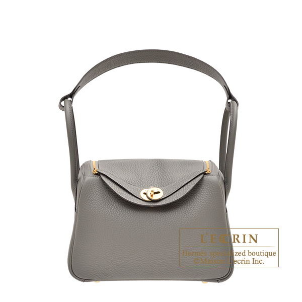 Hermes Lindy bag 26 Gris meyer Clemence leather Gold hardware