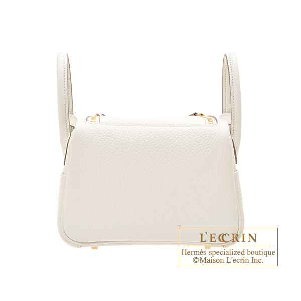 Hermes Lindy bag mini Mushroom/ Nata Sangle Maxi Quadrille