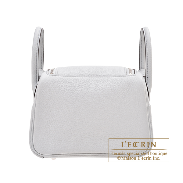 Hermes Mini Lindy In Bleu Pale Clemence Leather With Gold Hardware