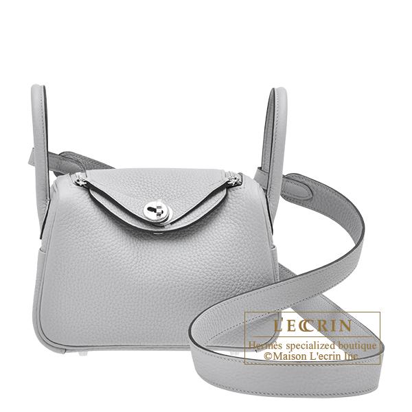 Hermes　Lindy bag mini　Blue glacier　Clemence leather　 Silver hardware