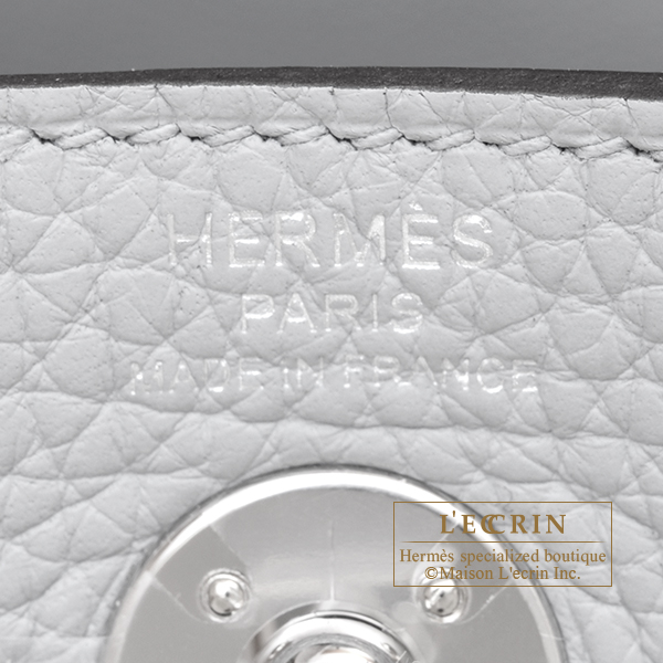 Hermes Lindy bag mini Blue glacier Clemence leather Silver hardware