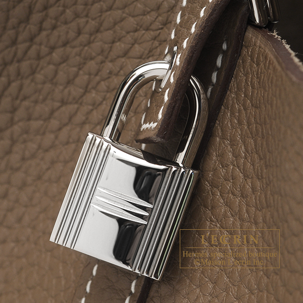Hermes　Picotin Lock bag PM　Etoupe grey　Clemence leather　Silver hardware