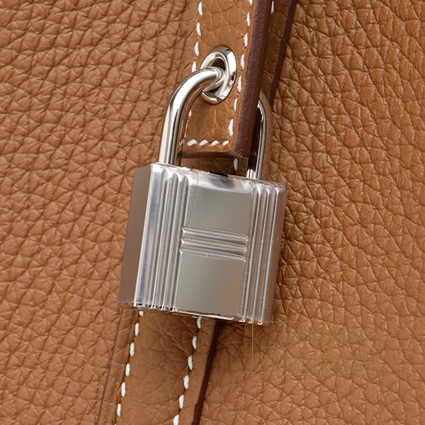 Hermes Picotin Lock bag MM Rouge sellier Clemence leather Silver hardware