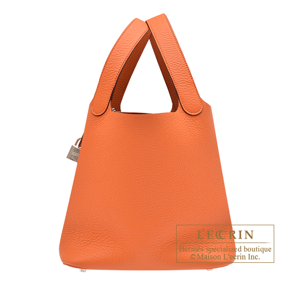 Hermes　Picotin Lock bag 22/MM　Orange　Clemence leather　Silver hardware