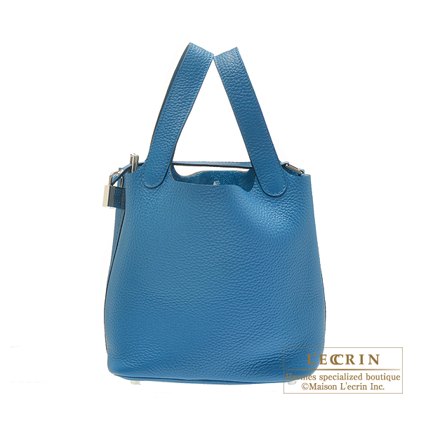 Hermes　Picotin Lock bag 18/PM　Blue thalassa　Clemence leather　Silver hardware