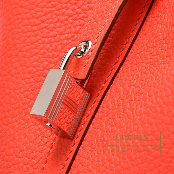 Hermes Picotin Lock bag MM Rose jaipur Clemence leather Silver