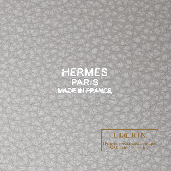 Hermes Picotin Lock bag 18/PM Pearl grey Clemence leather Silver hardware