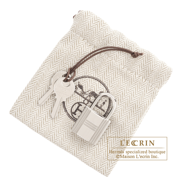 HERMÈS Ostrich Picotin Lock PM handbag in Pearl Gray with