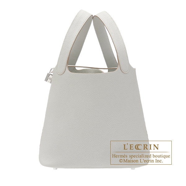 Hermes　Picotin Lock bag 22/MM　Pearl grey　Clemence leather　Silver hardware