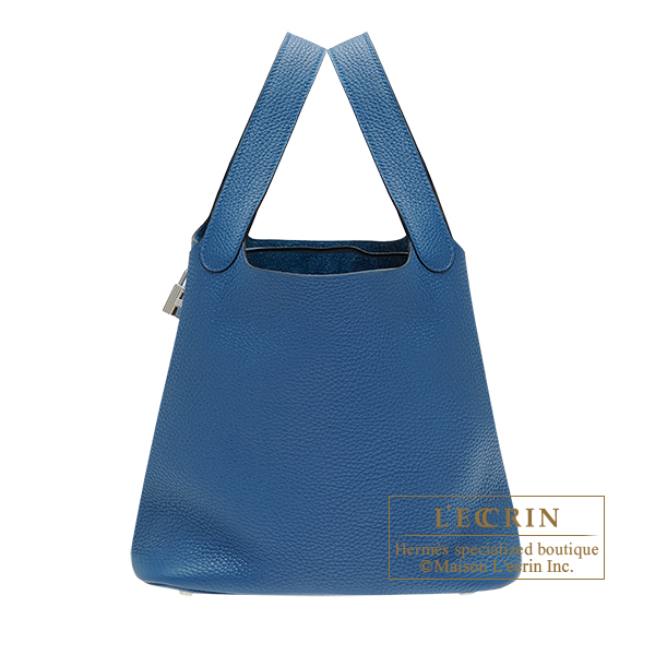 Hermes　Picotin Lock bag 22/MM　Blue de galice　Clemence leather　Silver hardware