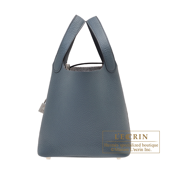 Hermes　Picotin Lock bag 18/PM　Blue orage　Clemence leather　Silver hardware