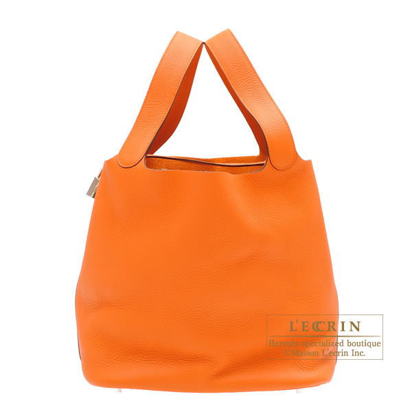 Hermes　Picotin Lock bag GM　Orange　Clemence leather　Silver hardware